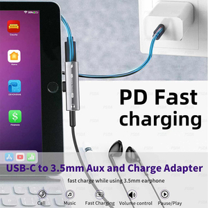 อะแดปเตอร์หูฟัง OEM <span class=keywords><strong>3D</strong></span> USB C 2 in 1 แบบ USB C เป็นช่องเสียบหูฟัง 3.5 มม. พร้อม HiFi DAC และระบบชาร์จเร็ว สำหรับ <span class=keywords><strong>iPhone</strong></span> 15 และ Samsung - Product Image 3