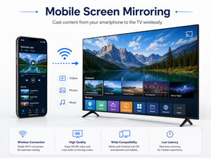 Téléviseur intelligent Android 4K de 85 pouces, grand écran LED avec WiFi et fonction de mise en miroir de l'écran pour cinéma maison, hôtel et usage commercial - Product Image 5