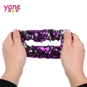 Ikat kepala rambut wanita, dua warna terbalik payet berkilau - Product Image 3