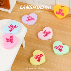 Piezas de Corazón de Resina Bemine, Accesorios en Miniatura para Casa de Muñecas 3D, Colores Mezclados, Texto Be Mine, Materiales Decorativos de Dibujos Animados para Manualidades - Product Image 4