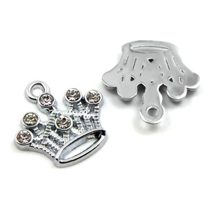 Claro completo Rhinestone estrella pata corazón hueso corona llave calavera colgante encantos colgar encantos DIY fabricación ajuste mascota Collar collar - Product Image 5