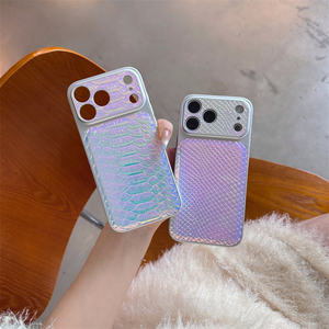 Coque de téléphone en cuir serpent laser arc-en-ciel pour iPhone 17 Air 16 15 14 <span class=keywords><strong>Pro</strong></span> Max, motif TPU coloré à changement de couleur, coque arrière - Product Image 2