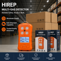 Detektor Multi-Gas HIREP 0-50ppm untuk EX O2 Cl2 NO Portabel Bersertifikasi ATEX/CE/FCC Alarm Suara/Cahaya/Vibrasi untuk Bawah Tanah