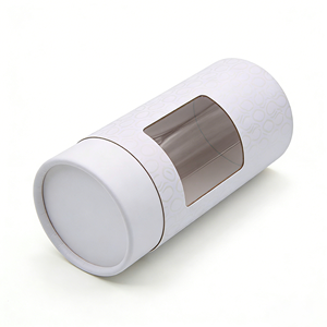High Quality Cylindrical Cardboard Box With PVC <b>Window</b> Custom Size Luxury Round Paper Tube For Tea Food Packaging - Product Image 4