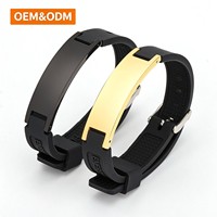 Bracelet magnétique de golf sportif personnalisé, énergie bio, équilibre, germanium, titane, ions négatifs, bracelet en silicone, bracelet ionique