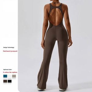 Mono deportivo acampanado para mujer, con efecto levanta glúteos, para gimnasio, ejercicio, yoga y fitness casual, con espalda hermosa - Product Image 2