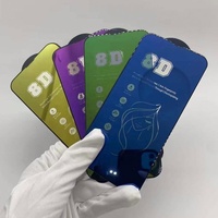 8D cermin kaca Tempered Premium membuat pelindung layar Film untuk iPhone 16 15 Pro Max 14 Plus 13 Mini 12 11 XS XR X 8 7 Film