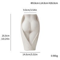Vase en céramique sexy de style nordique pour salon, arrangement floral, accessoires créatifs pour la maison