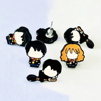 Bestseller Anime-Serie Ohrringe Personalisiertes Cartoon-Design S925 Silber Kleine Schwarze Soft-Emaille Ohrstecker für Kinder