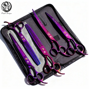Purple Dragon 8 "professionnel chien <span class=keywords><strong>chat</strong></span> toilettage ciseaux amincissement cisailles japonais en acier inoxydable tranchant lames de précision 3005 - Product Image 1