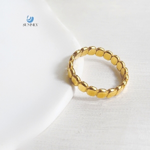 SUMMLY-Bagues vintage en acier inoxydable plaqué <span class=keywords><strong>or</strong></span> 18 carats, petits <span class=keywords><strong>cubes</strong></span>, bijoux tendance - Product Image 1