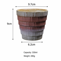 Tasse à thé en céramique moderne sans anse, mug conique texturé à couches, finition mate, vaisselle pour la maison et le café