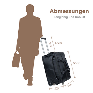 Black <b>Wheeled</b> Travel Duffle <b>Bag</b> Waterproof Rolling <b>Weekend</b> Overnight Luggage <b>Bag</b> with Telescopic Handle & 2 Wheels for Trips - Product Image 6