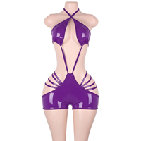 Vêtements de danse exotiques en cuir verni, shorts à lacets, bodys, sous-vêtements de pole dance, tenues de club de qualité pour service aux tables, costumes de scène