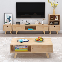 Ensemble de table basse moderne en bois massif de style européen, écologique et personnalisable, pour les petits espaces de vie