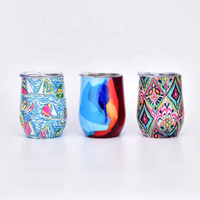 Gobelet isotherme en acier inoxydable personnalisé de 12 oz avec motif floral, anti-fuite, pour le camping, tasse à café, fournisseur en gros