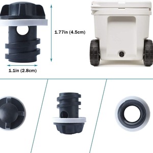 Bouchon de vidange universel de remplacement personnalisé pour glacière portable 20qt, anti-fuite, avec joint d'étanchéité en PE et silicone, accessoire rotomoulé moderne - Product Image 4