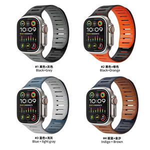 Thông Minh Ban Nhạc Đồng Hồ Cho Apple Đồng Hồ 44Mm 45Mm 46Mm 49Mm Có Thể Đảo Ngược Silicone Từ Dây Đeo Đồng Hồ Bằng Sáng Chế Lỗ Tuyến Tính Dây Đeo Cổ Tay - Product Image 6