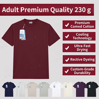 T-shirts pour hommes en coton peigné, teinture réactive unie, personnalisables avec logo, séchage rapide, respirants, écologiques, durables, col rond