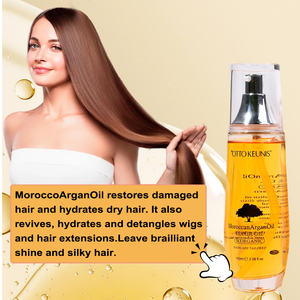 ヘアオイルアルガン保湿ヘアオイルOEMカスタム自社ブランド滑らかなシャインヘアセラムオイル - Product Image 2