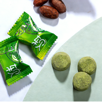 Mini truffes au chocolat au goût matcha personnalisées, chocolat noir, collation, chocolat doux halal