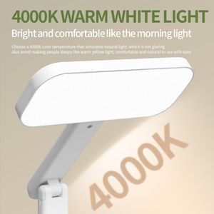 Lámpara de Lectura Moderna de Lujo con USB para el Hogar, 3 Colores, Luz LED de Estudio con Intensidad Graduable, Lámpara de Escritorio Recargable Blanca para Oficina - Product Image 4