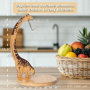 Support à fruits en bois massif en forme de dinosaure pour la cuisine - Product Image 4