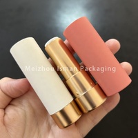 Tube de rouge à lèvres rond mat rose et blanc ISMAN Luxury 3,5g, conteneur vide pour baume à lèvres 12,1 mm, vente en gros, emballage marque privée Pro