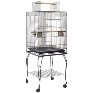 Cage à oiseaux fonctionnelle pour perroquets, grande cage en métal, volière pour pigeons, cage à perroquets avec perchoirs à plusieurs niveaux et bac à graines - Product Image 1