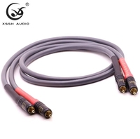 Cordons de signal XSSH YIVO Audiophile Subwoofer Interconnexion HIFI 2 Core OFC 8mm Câble RCA Audio professionnel avec prise RCA WBT
