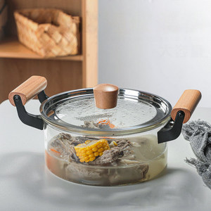 Pot <span class=keywords><strong>de</strong></span> bouillie <span class=keywords><strong>de</strong></span> riz en verre borosilicate avec poignée en <span class=keywords><strong>bois</strong></span>, outil à soupe <span class=keywords><strong>de</strong></span> ml, résistant à la chaleur, à <span class=keywords><strong>feu</strong></span>, vente en gros - Product Image 4
