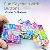 Porte-clés testeur de commutateur transparent transfrontalier le plus vendu, jouet anti-stress avec boutons lumineux pour fêtes et occasions