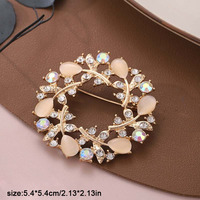 Broche Fleur Tendance Faite Main Polyvalente en Alliage Électroplaqué avec Incrustation de Pierre Œil de Chat et Zircon, Style Mariage, Fraîche, Douce et Naturelle