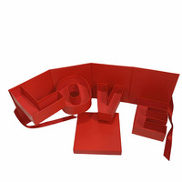 Boîte cadeau rotative avec combinaison de lettres LOVE, boîte à fleurs, boîte souvenir, boîte cadeau florale