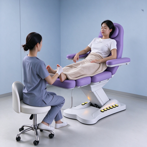 Chaise d'examen médicale esthétique inclinable électrique moderne à 3 moteurs, table de massage de spa, lit de beauté cosmétique pour le visage - Product Image 6