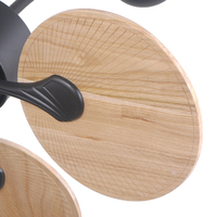 Ventilateur mural électrique de luxe de 32 pouces avec lames en bois massif de conception feuille, ventilateur mural avec télécommande