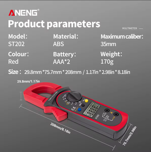 Testeur d'ampèremètre haute performance ANENG ST202, outils électriques professionnels intelligents, multimètre numérique à pince - Product Image 4