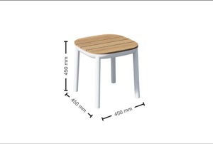 Tavolino da Esterno con Telaio in Lega di <span class=keywords><strong>Alluminio</strong></span> e Piano in Teak (Resistente alle Intemperie), Durevole, Minimalista, Leggero e Facile da Trasportare - Product Image 5
