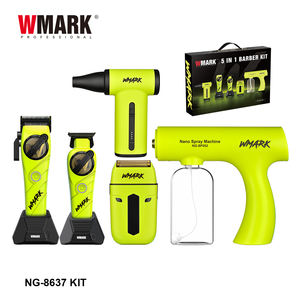 WMARK NG-8637KIT Kit de Barbería Profesional 5 en 1 Verde, Recargable, con Caja de Regalo Portátil para Barbería - Product Image 1