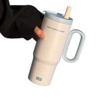 Nuevo Vaso Térmico de Acero Inoxidable con Aislamiento al Vacío, con Pajita, Gran Capacidad, Portátil, para Auto