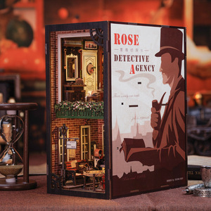 Agence de détectives Rose, porte-livres en bois 3D à monter soi-même - Puzzle à assembler à la main, modèle architectural, cadeau créatif pour un anniversaire/décoration d'intérieur - Product Image 2