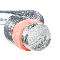 Conduit flexible isolé en fibre de verre R4R6, tube intérieur simple/double face, isolation en feuille d'aluminium insonorisante, tuyau flexible