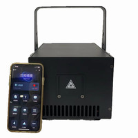 Lumière laser 3D animée RVB pleine couleur 10W, DMX512, télécommande mobile APP pour DJ, scène disco, écran LCD