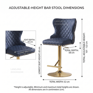 Tabouret de <span class=keywords><strong>Bar</strong></span> Haut de Gamme à Tête de Lion Capitonnée en Velours et Cuir avec Clous, Base Métallique <span class=keywords><strong>Pivotante</strong></span> Or et Argent, Idéal pour <span class=keywords><strong>Table</strong></span> de <span class=keywords><strong>Bar</strong></span> avec Dossier - Product Image 4