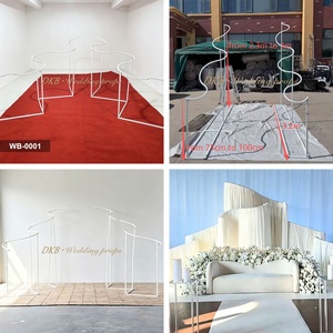 DKB Arche <span class=keywords><strong>de</strong></span> <span class=keywords><strong>mariage</strong></span> en métal blanc ondulé, décoration <span class=keywords><strong>de</strong></span> toile <span class=keywords><strong>de</strong></span> fond, chapiteau, mandap, rideau pour la décoration <span class=keywords><strong>de</strong></span> <span class=keywords><strong>mariage</strong></span> - Product Image 6