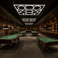 Luminaire suspendu modulaire hexagonal à LED, éclairage décoratif en groupe pour club de billard, salon, bar