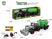 4 Stile Metall-Anhänger Landwirtschaftliches Fahrzeug Friktions-Traktor-Spielzeug mit Frontlader, Licht und Sound für Kinder ab 3 Jahren