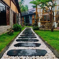 Revêtement en pierre de marche pour aménagement paysager extérieur, pavés irréguliers, carrelage de sol de jardin, extérieur de parc