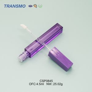 Tubo de Brillo Labial Líquido Morado de Marca Privada, Tubos Transparentes para Brillo Labial con Aplicador, Tubo Vacío de Brillo Labial Morado de 4ml - Product Image 5