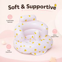 Canapé gonflable pour bébé avec pompe à air intégrée, motif canard jaune, design moderne, utilisation pour la salle à manger, matériau PVC